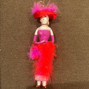 Christopher Radko Red and Pink Lady Ornament